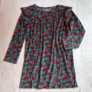 SUPER SOFT Red & Green Floral Nightgown
